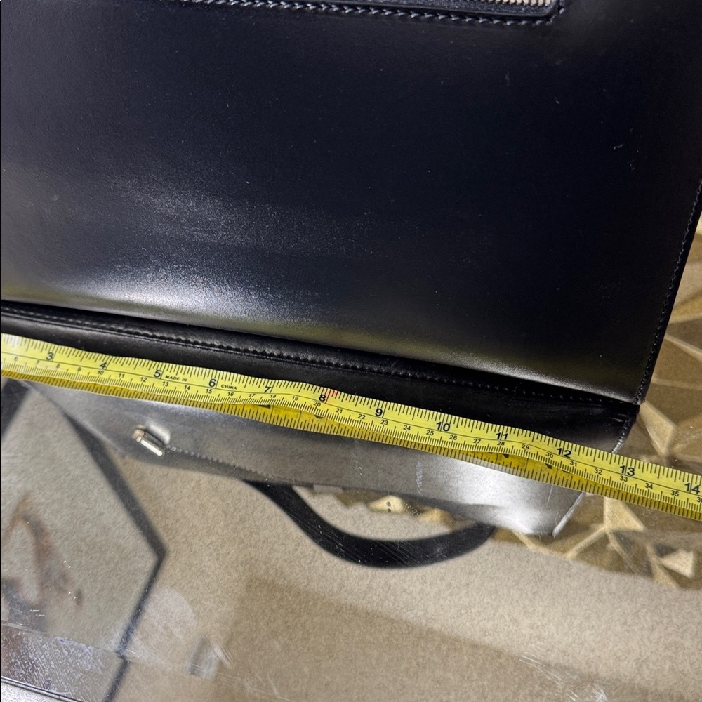 Mattioli Black Leather Structured Handbag Silver Hardware Top Handle Bag - Picture 8 of 9